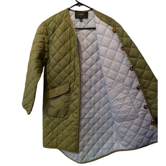 J.Crew Women's XS Reversible Greenwich Quilted Puffer Lightweight Jacket w/ Belt - Picture 11 of 12